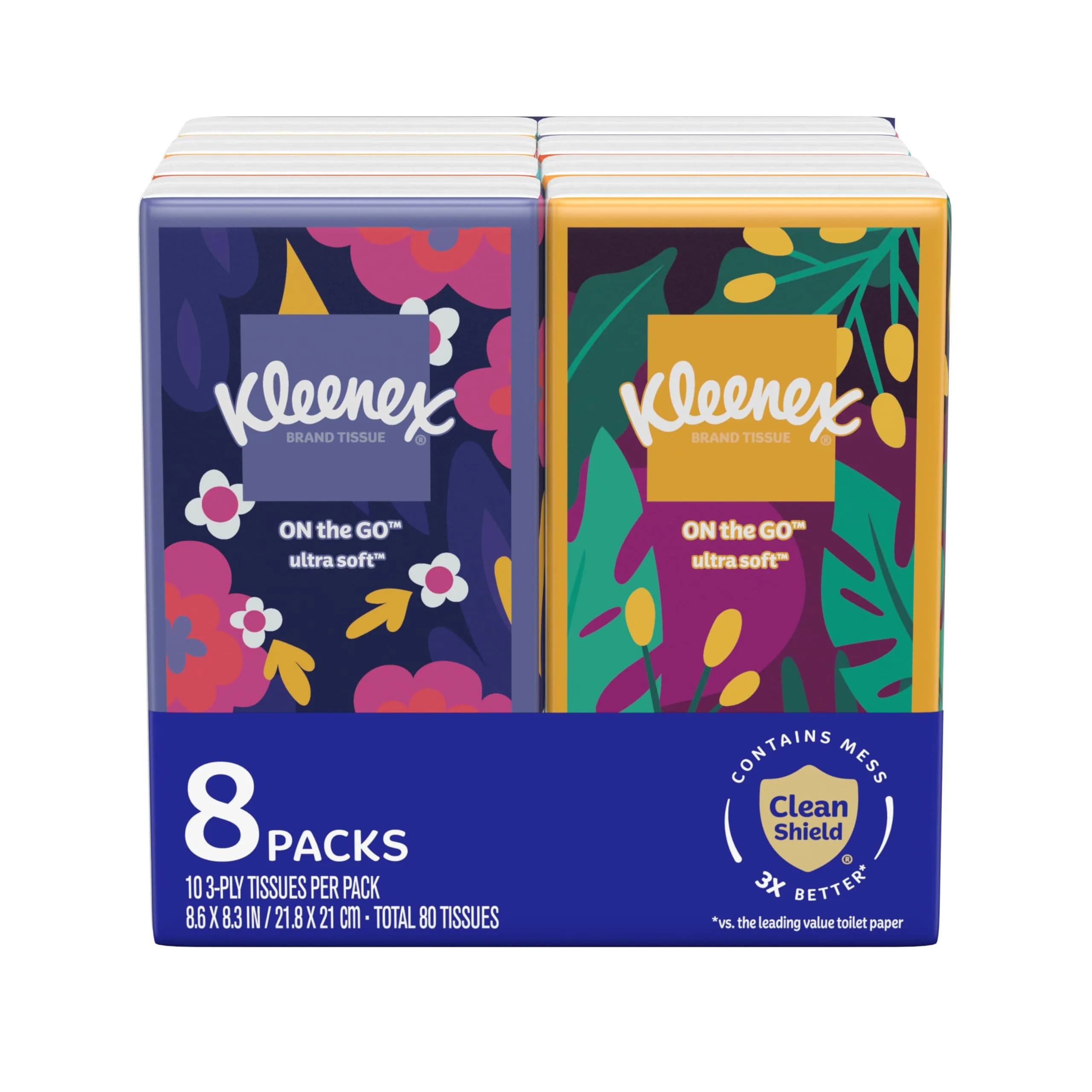 Kleenex On-The-Go Pocket Pack Facial Tissues, 10 Tissues per Pack (96 Packs) | 3-Ply Softness for Travel - view 2