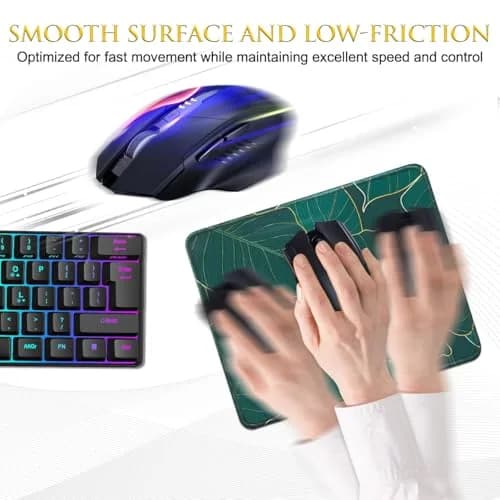 JIKIOU Leaf Mouse Pad 21cm x 26cm (10.2"x8.3") | Durable Natural Rubber Base with Stitched Edges thumbnail 4