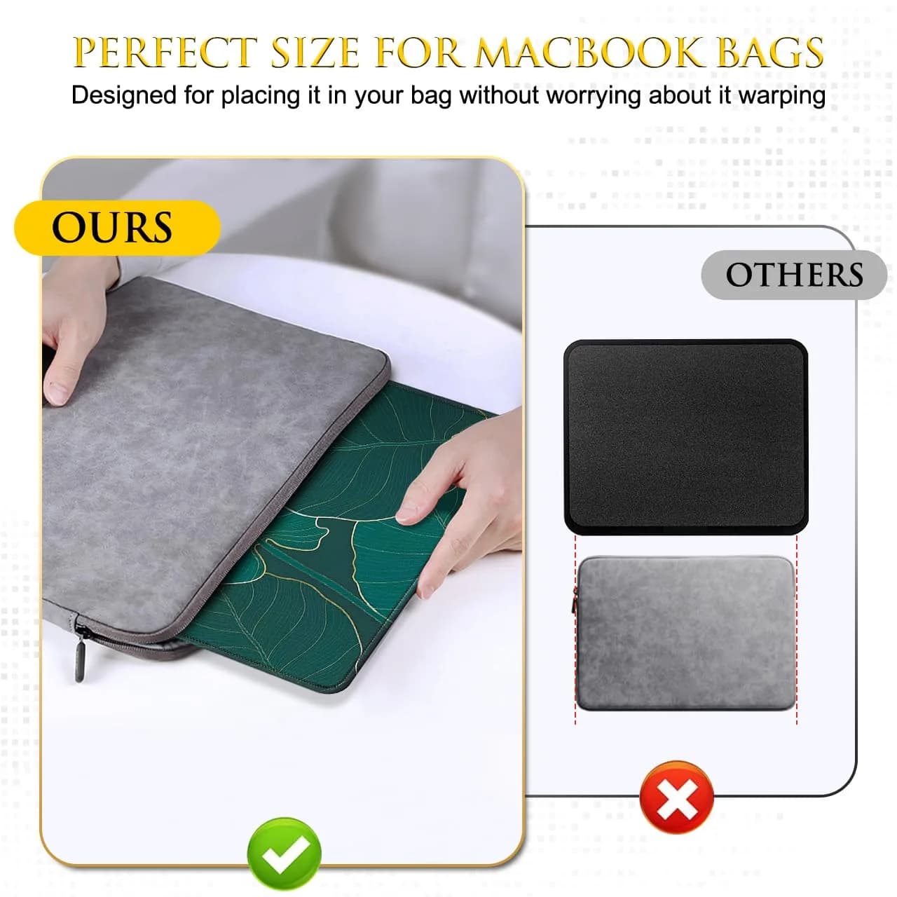 JIKIOU Leaf Mouse Pad 21cm x 26cm (10.2"x8.3") | Durable Natural Rubber Base with Stitched Edges - view 6