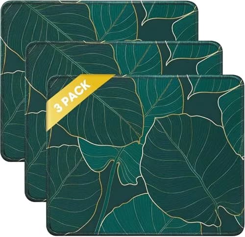 JIKIOU Leaf Mouse Pad 21cm x 26cm (10.2"x8.3") | Durable Natural Rubber Base with Stitched Edges thumbnail 1