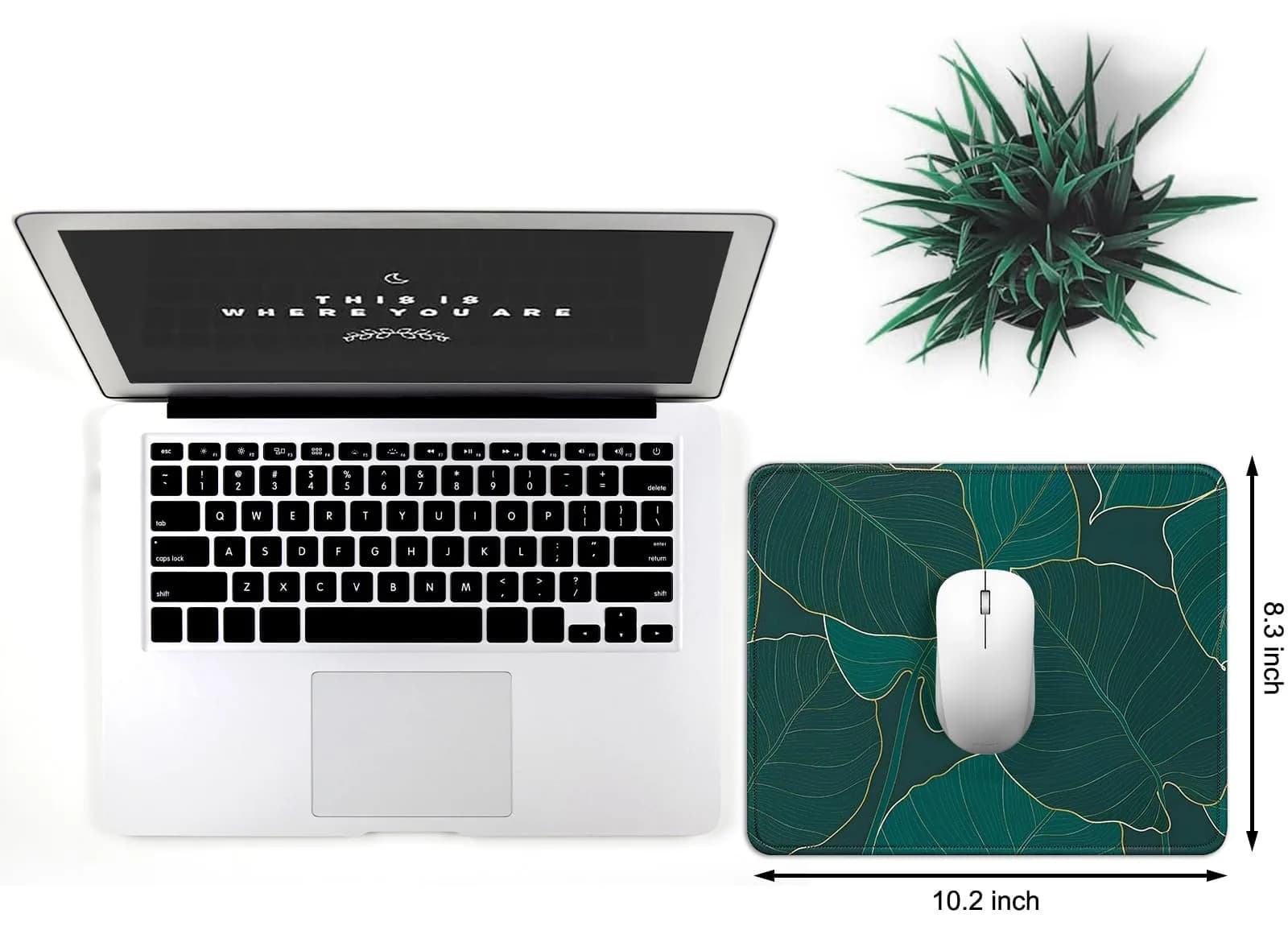 JIKIOU Leaf Mouse Pad 21cm x 26cm (10.2"x8.3") | Durable Natural Rubber Base with Stitched Edges - view 2