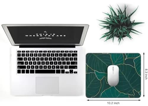 JIKIOU Leaf Mouse Pad 21cm x 26cm (10.2"x8.3") | Durable Natural Rubber Base with Stitched Edges thumbnail 2