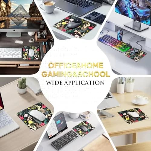 JIKIOU 3 Pack Mouse Pad with Stitched Edge, Portable Size 26cm x 21cm (10.2x8.3in) | Smooth Lycra Surface thumbnail 5