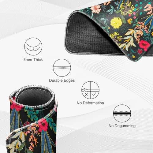 JIKIOU 3 Pack Mouse Pad with Stitched Edge, Portable Size 26cm x 21cm (10.2x8.3in) | Smooth Lycra Surface thumbnail 3
