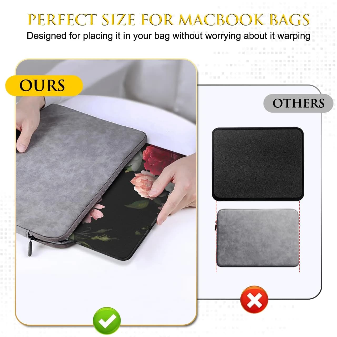 JIKIOU Peony Floral Mouse Pad 25.9cm (10.2in) | Durable Stitched Edge, Smooth Cloth Surface - view 6