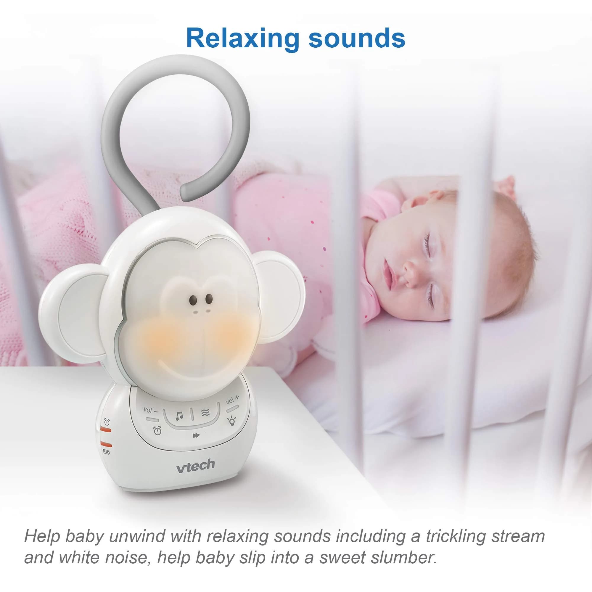 VTech Myla The Monkey Baby Sleep Soother - Pack of 2 with White Noise Machine, 5 Ambient Sounds & Melodies - view 4