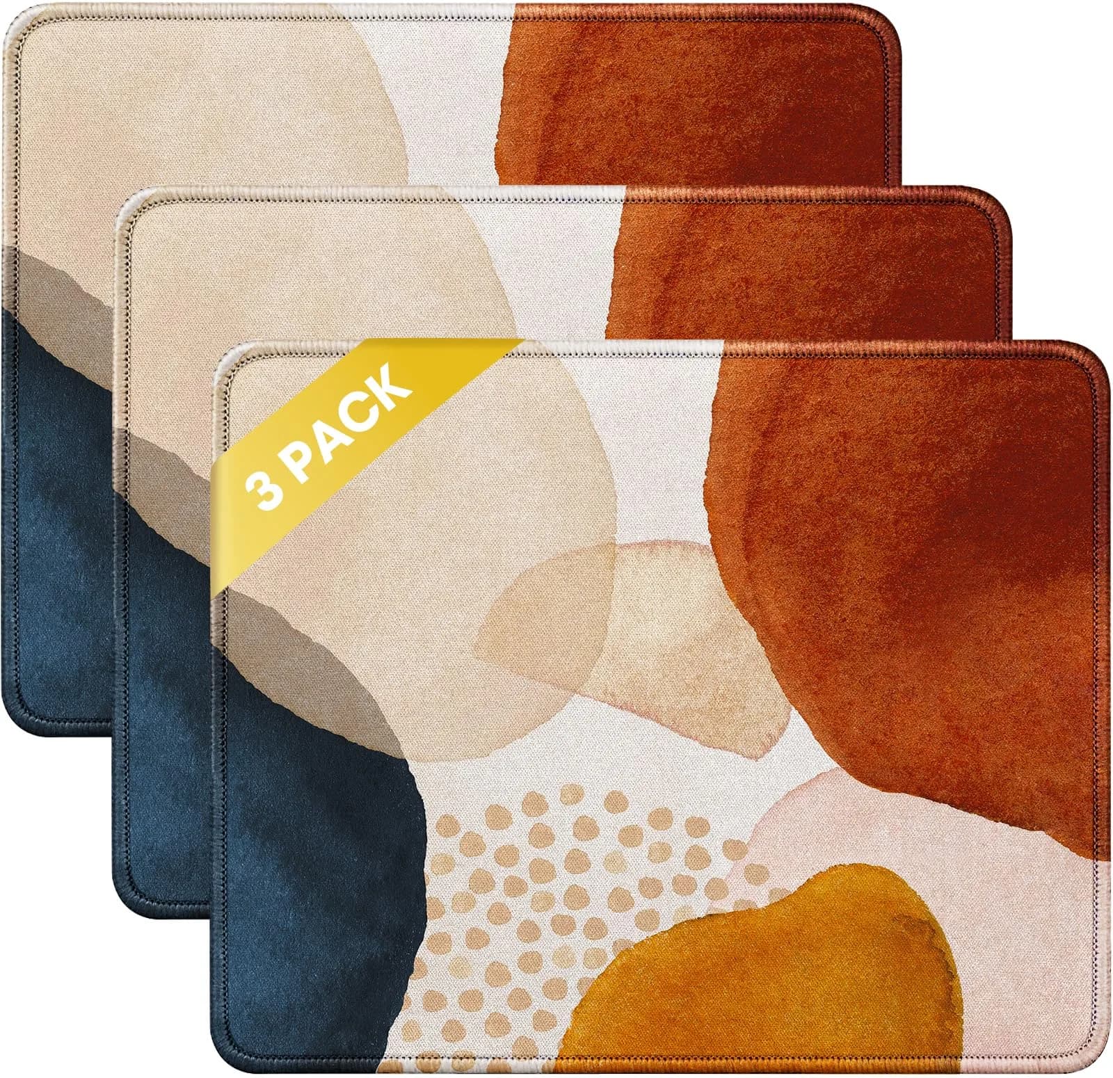 JIKIOU Boho Mouse Pad 25.9cm (10.2in) x 21.0cm (8.3in) | Natural Rubber Base with Stitched Edges - main product image