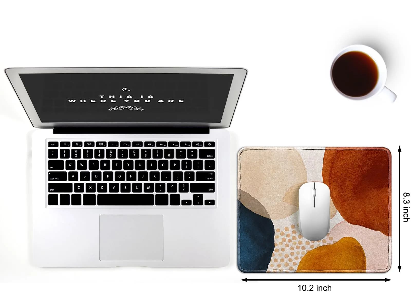 JIKIOU Boho Mouse Pad 25.9cm (10.2in) x 21.0cm (8.3in) | Natural Rubber Base with Stitched Edges - view 2