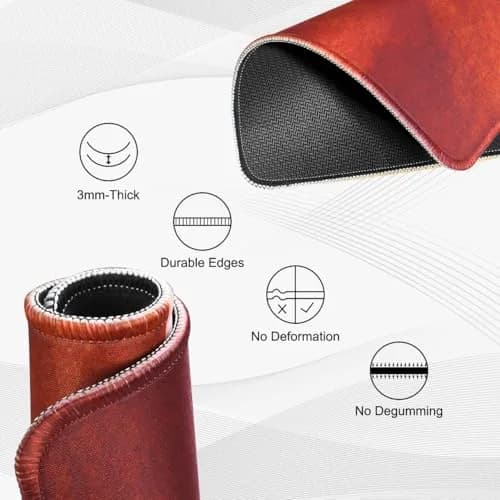 JIKIOU Boho Mouse Pad 25.9cm (10.2in) x 21.0cm (8.3in) | Natural Rubber Base with Stitched Edges thumbnail 3