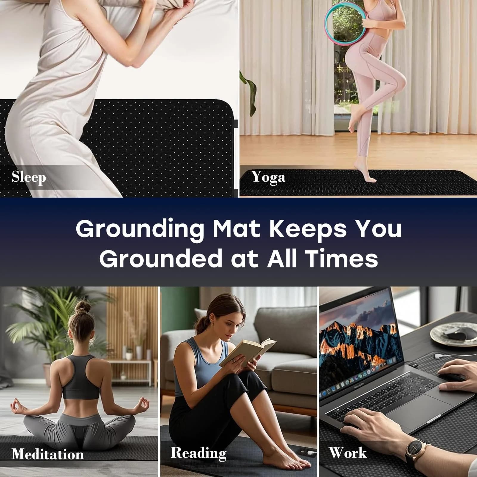 ATE Health Grounding Mattress Cover Pad King 27x76in | Sleep, Pain Relief & Wellness Support - view 3