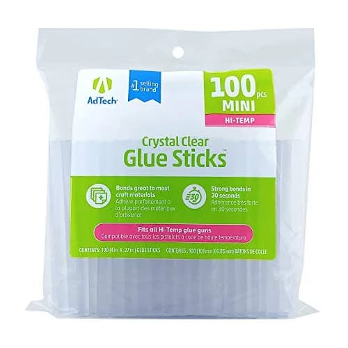 Adtech Mini Hot Glue Sticks Clear | High Temperature | 800 Count (800 Pieces Total, Pack of 8) | Bonds in 30 Seconds thumbnail 9