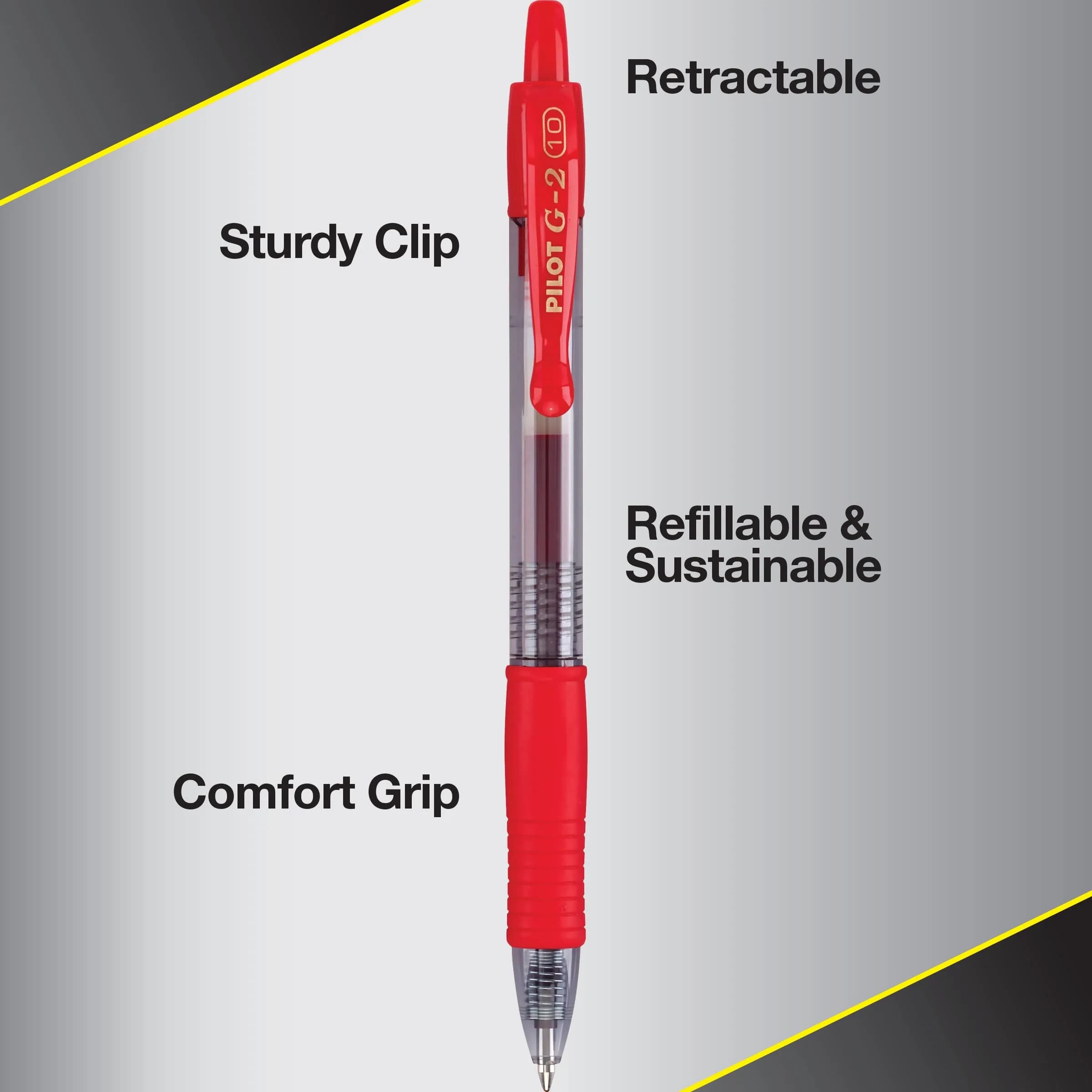 PILOT G2 Premium Retractable Gel Pens, Bold Point, Red Ink, 1.0mm Line, 12 Count (Pack of 12) | Longest-Lasting Gel Ink Pen - view 5