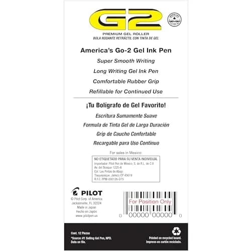 PILOT G2 Premium Retractable Gel Pens, Bold Point, Red Ink, 1.0mm Line, 12 Count (Pack of 12) | Longest-Lasting Gel Ink Pen thumbnail 2