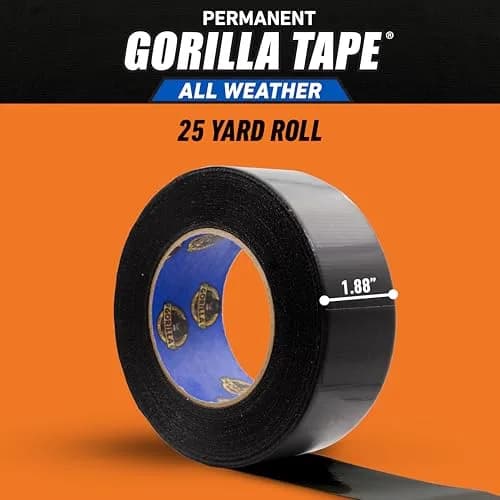 Gorilla All Weather Duct Tape Black 1.88" x 25 yd | Waterproof & UV Resistant for Outdoor Repairs (2-Pack, 12 Rolls Total) thumbnail 6