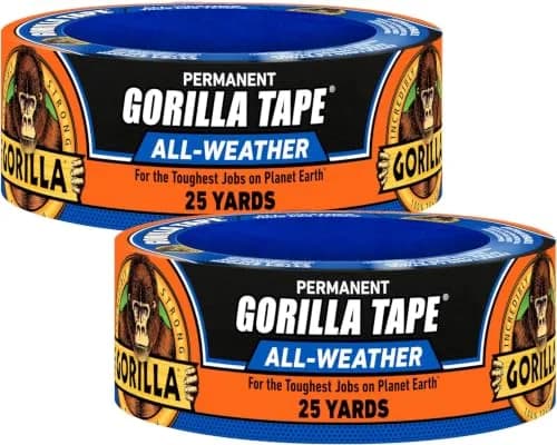 Gorilla All Weather Duct Tape Black 1.88" x 25 yd | Waterproof & UV Resistant for Outdoor Repairs (2-Pack, 12 Rolls Total) thumbnail 1
