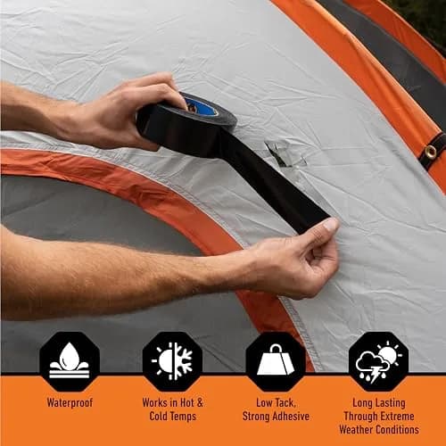 Gorilla All Weather Duct Tape Black 1.88" x 25 yd | Waterproof & UV Resistant for Outdoor Repairs (2-Pack, 12 Rolls Total) thumbnail 2
