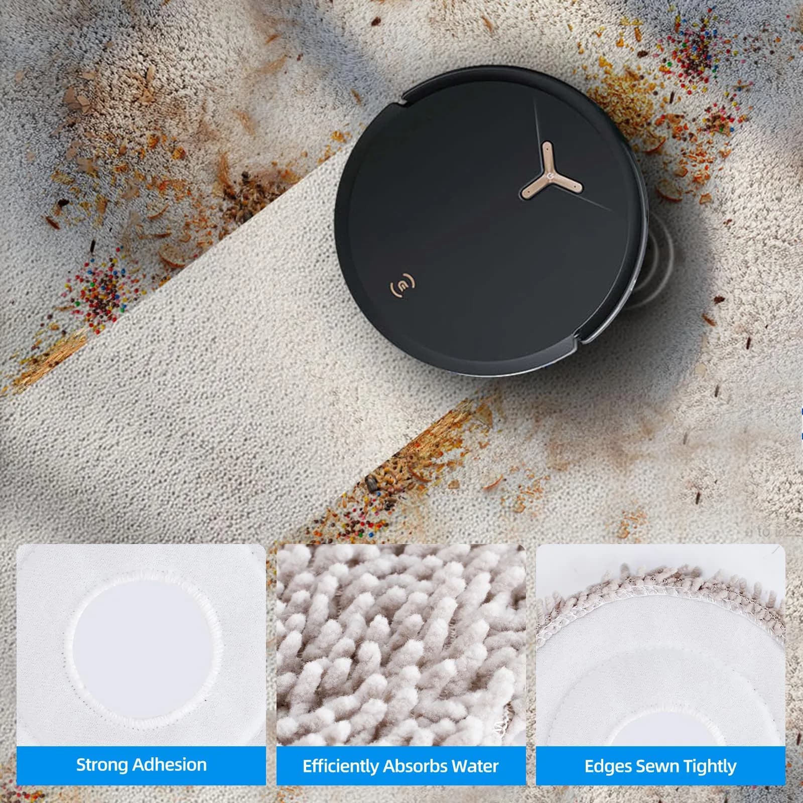 EOVWAEO 25-Piece Accessory Kit for ECOVACS DEEBOT T50 Omni Robot Vacuum | Main Brush, Side Brushes, Mop Pads, HEPA Filters - view 4