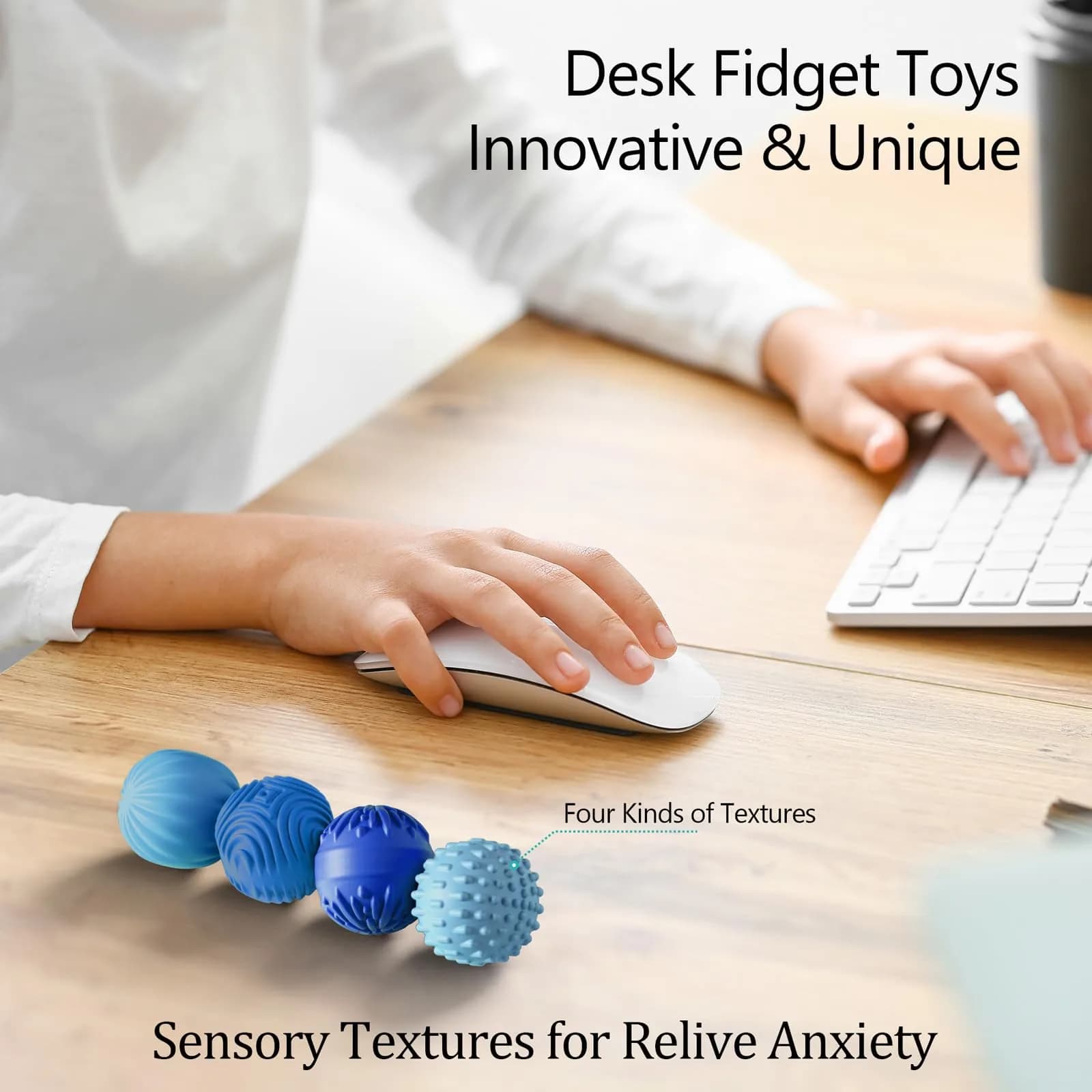 luckdoor Silicone Magnetic Balls Fidget Toy Set | Non-Toxic Sensory Gadget for Adults & Teens - view 3