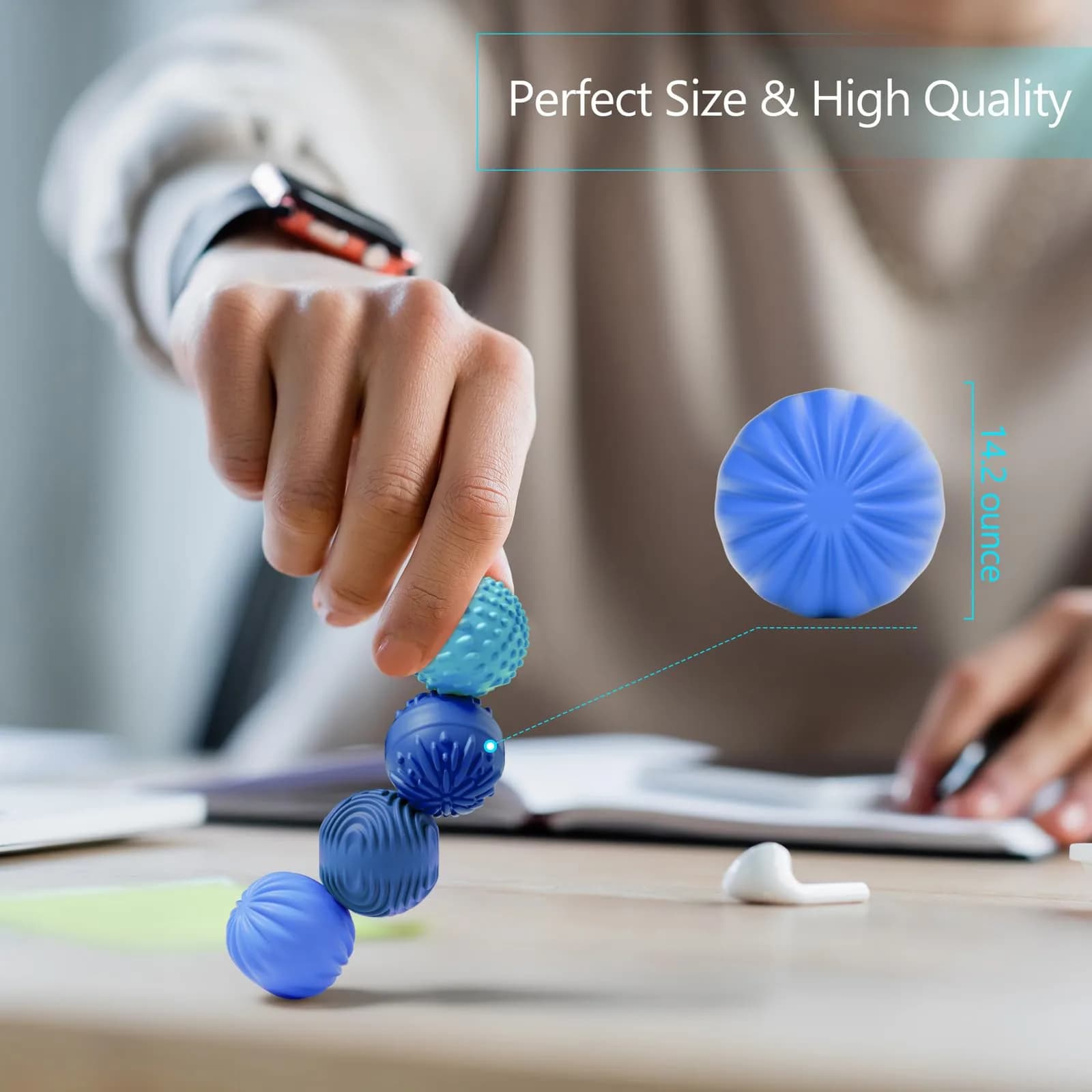 luckdoor Silicone Magnetic Balls Fidget Toy Set | Non-Toxic Sensory Gadget for Adults & Teens - view 5
