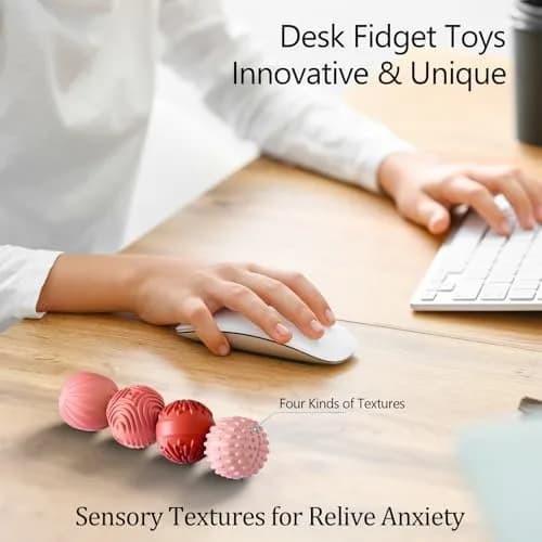 luckdoor Silicone Magnetic Balls Fidget Toys for Adults & Teens | Stress Relief Sensory Gadgets, 4PCS, Compact, Non-Toxic thumbnail 3