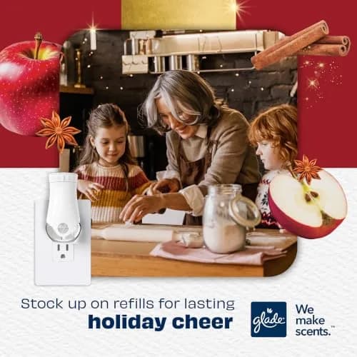 Glade PlugIns Scented Oil Refills Warm Apple & Spices 5 Count 3.35 fl oz | Festive Seasonal Fragrance thumbnail 2
