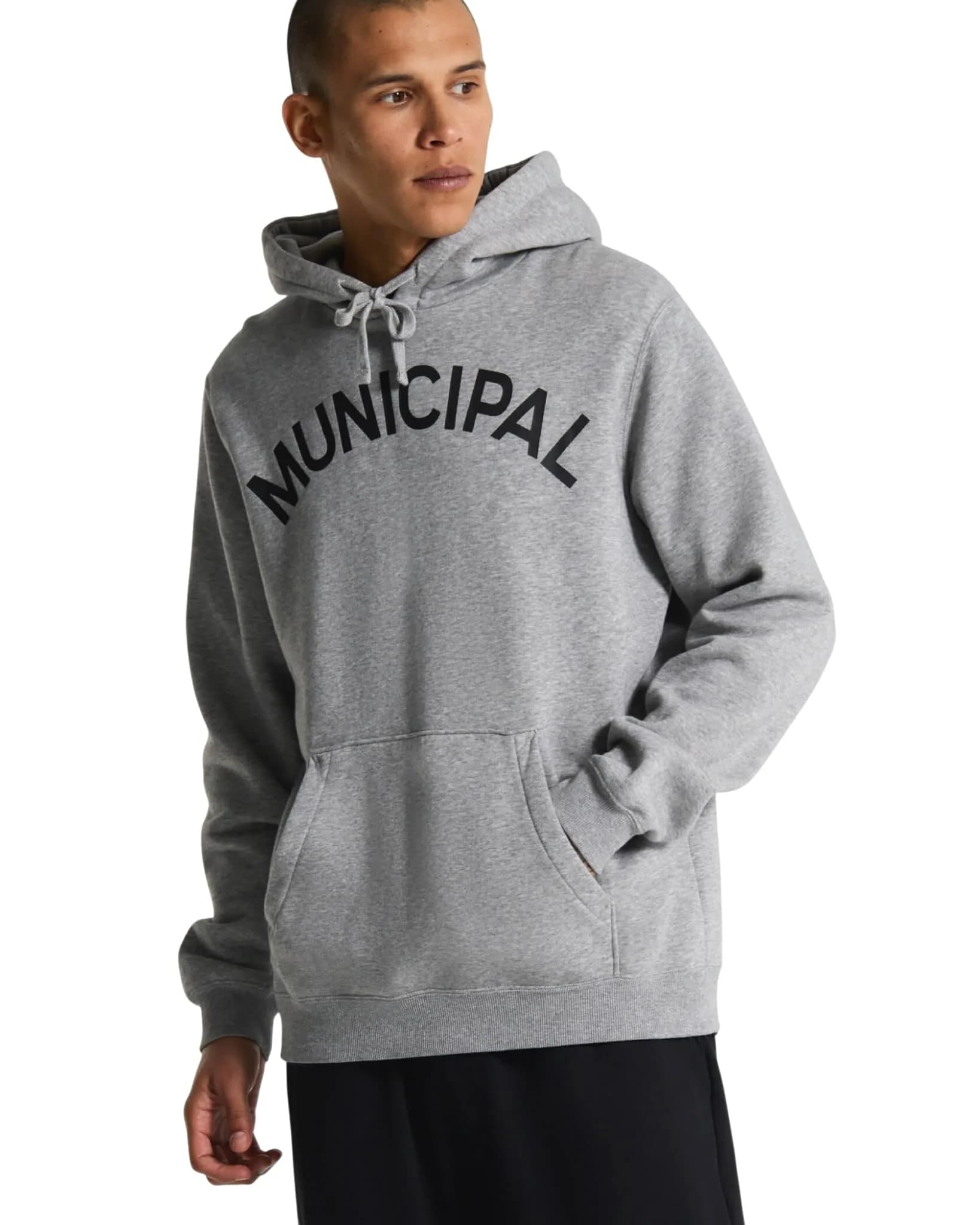 MUNICIPAL Men's M.OG-330 Hoodie X-Large | Comfortable Mid-Weight Hoodie for Active Men — Athletic Gray / Black / X-Large