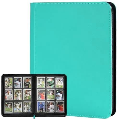 GERMUN 12 Pocket Card Binder with Zipper, 720 Card Capacity, Lake Blue | Acid-Free & PVC-Free Storage - main product image