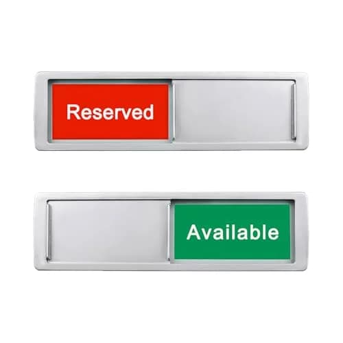 LoYinLo Yes No Slider Sign 18cm x 5cm - Silver Finish Privacy Indicator for Offices and Homes - main product image