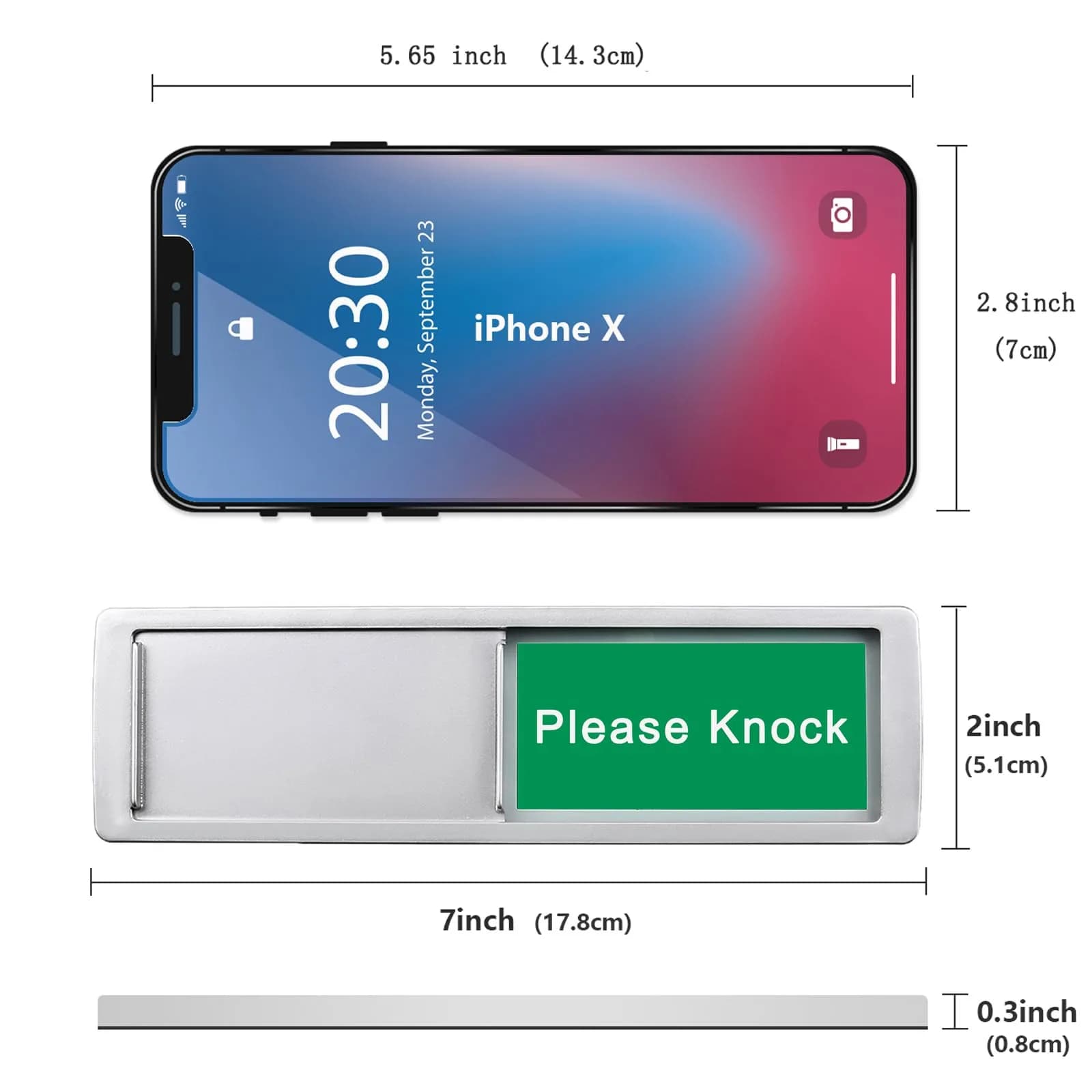LoYinLo 'In Session Do Not Disturb Please Knock' Silver Slider Sign 7x2 Inches - view 4