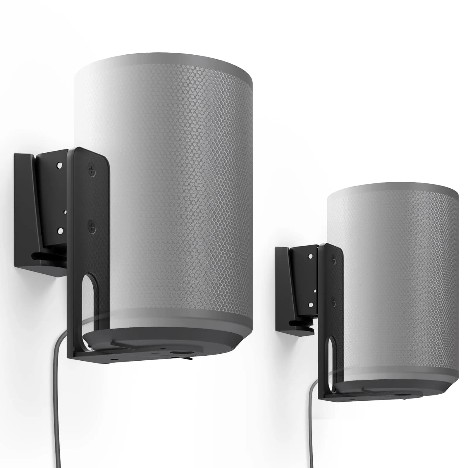 PUTORSEN Speaker Wall Mount for Sonos Era 100, Tilt & Swivel, 2 Pack Black | Secure Metal Bracket for Enhanced Audio - main product image