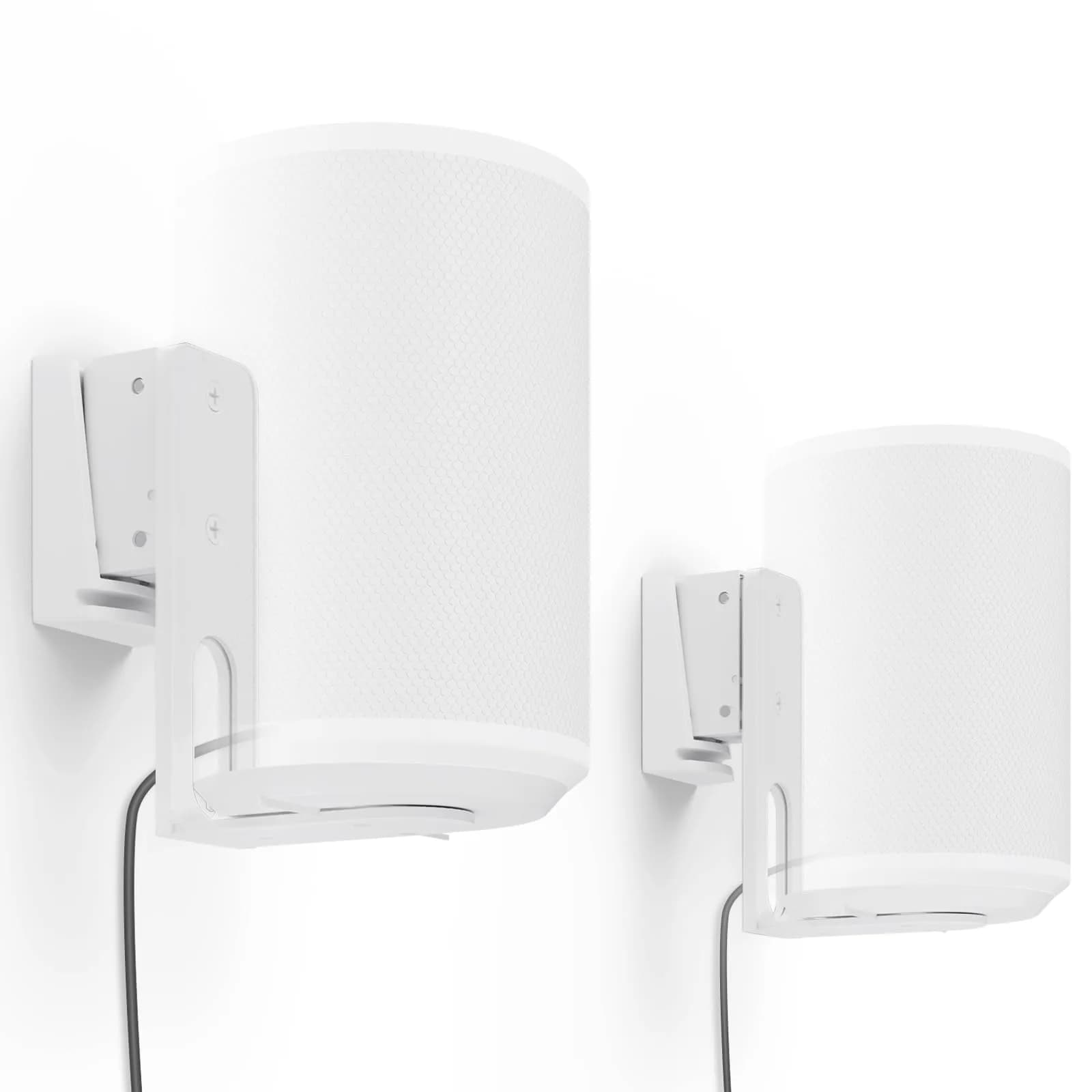 PUTORSEN Speaker Wall Mount for Sonos Era 100, Tilt & Swivel, 2 Pack White | Metal Mount Bracket for Better Audio Enjoyment - main product image