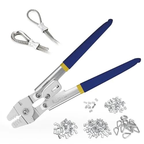 Sanuke Wire Rope Crimping Kit, Cable Swaging Tool Crimps up to 2.2mm | Heavy Duty Stainless Steel thumbnail 1