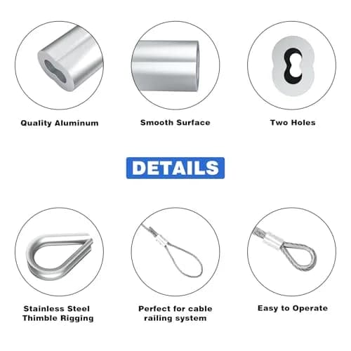 Sanuke Wire Rope Crimping Kit, Cable Swaging Tool Crimps up to 2.2mm | Heavy Duty Stainless Steel thumbnail 9
