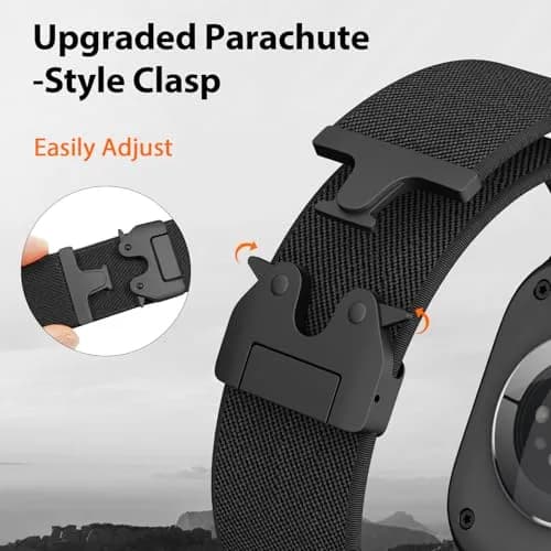 Unbeinst Elastic Sport Band for Apple Watch Ultra 3/2/1 49mm Men Women | Adjustable Nylon Parachute Buckle thumbnail 3