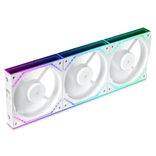 Thermalright TL-M12QRW X3 120mm Reverse Case Fans 3-Pack White | PWM ARGB Infinity Mirror Lighting thumbnail 1
