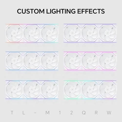 Thermalright TL-M12QRW X3 120mm Reverse Case Fans 3-Pack White | PWM ARGB Infinity Mirror Lighting thumbnail 6
