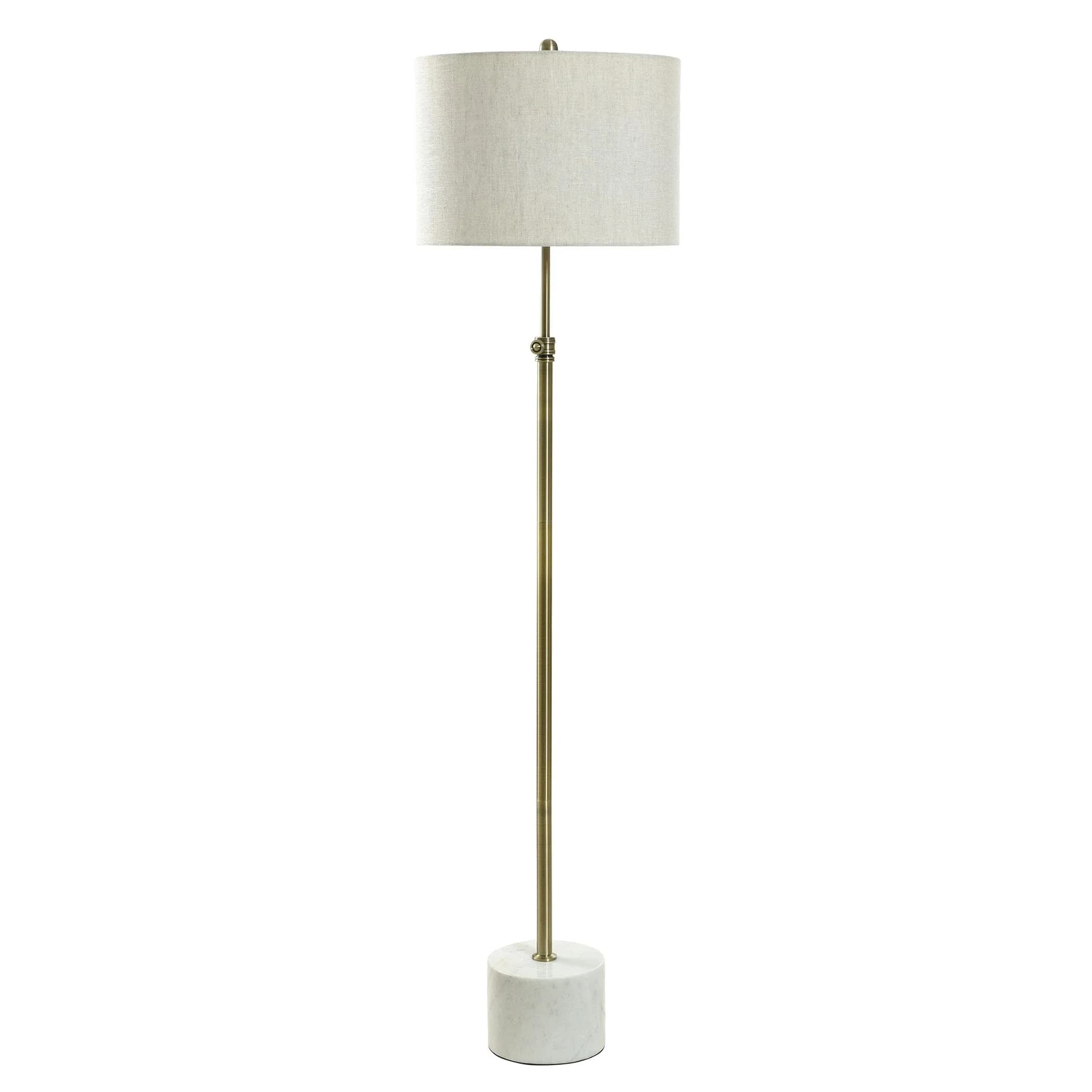 Style Craft Urban Marble Steel Floor Lamp Light Grey Shade | Modern Living Room & Bedroom Lighting