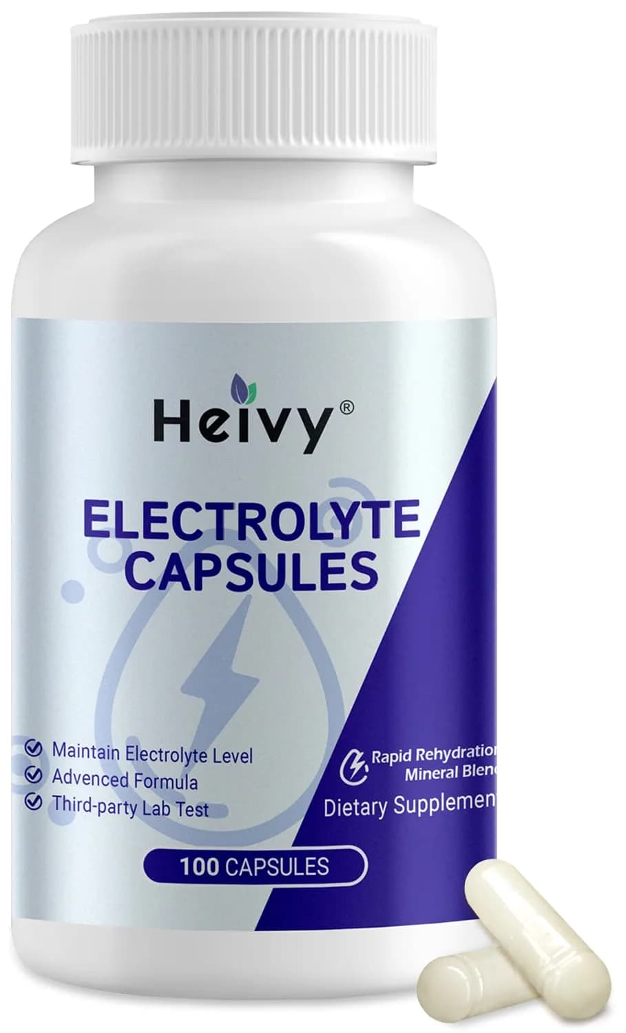 Heivy Electrolyte Capsules 100 Count | Support Hydration & Energy in India — Purple
