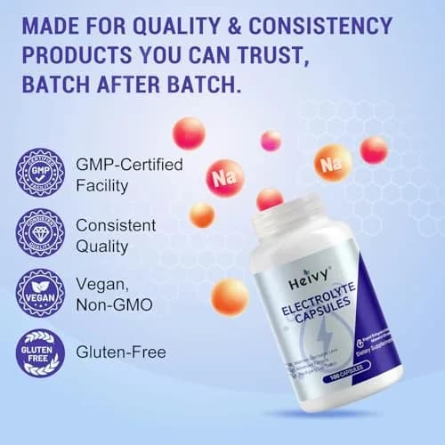 Heivy Electrolyte Capsules 100 Count | Support Hydration & Energy in India thumbnail 5