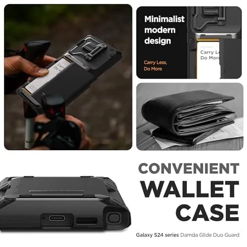 VRS DESIGN Damda Glide DuoGuard for Samsung Galaxy S24 Ultra Phone Case | Semi-automatic Sliding Card Holder with Camera Cover thumbnail 2