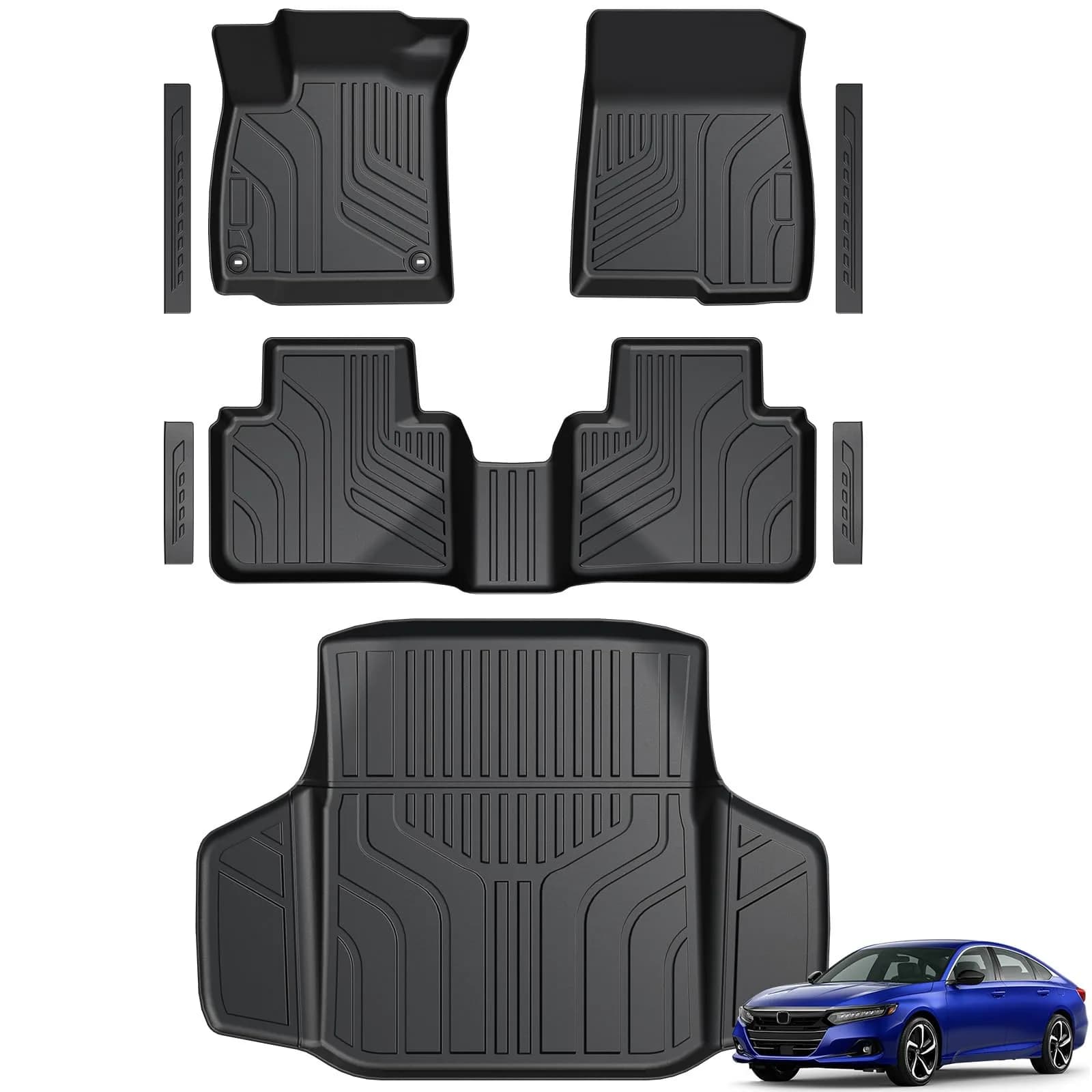 GALVAGNITE Full Set Floor Mats for 2018-2022 Honda Accord | Custom Fit, Eco-Safe TPE, All-Weather Protection