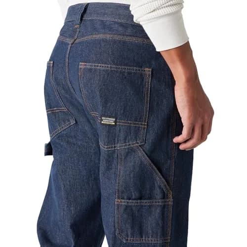 Levi Strauss Signature Gold Men's Carpenter Jeans Indigo Rinse Flannel Lined 29W x 32L | Loose Fit for Work & Everyday thumbnail 4