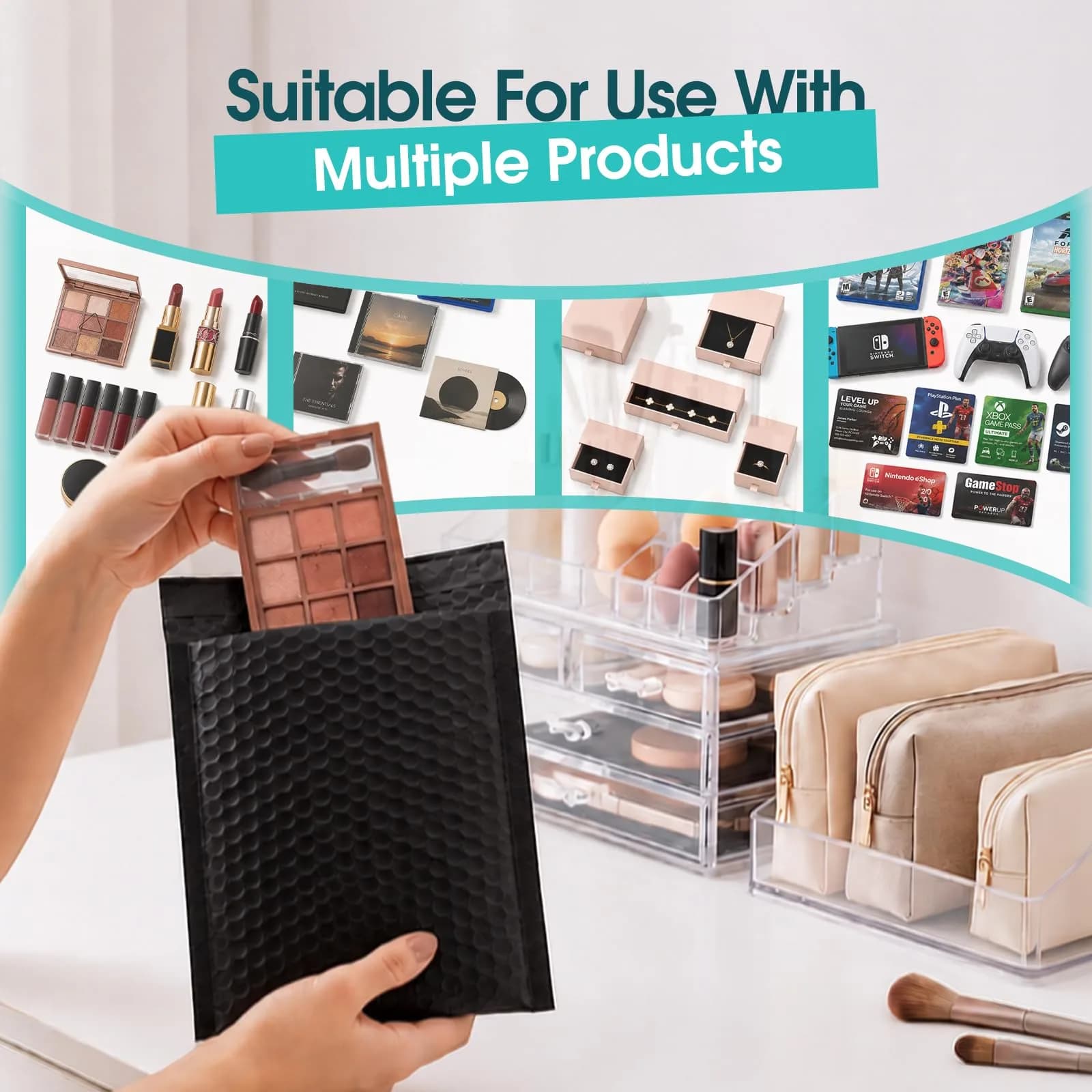 Fuxury Black Bubble Mailers 6x10 Inch (9600 PCS) | Padded Envelopes for Small Business Mailing - view 4