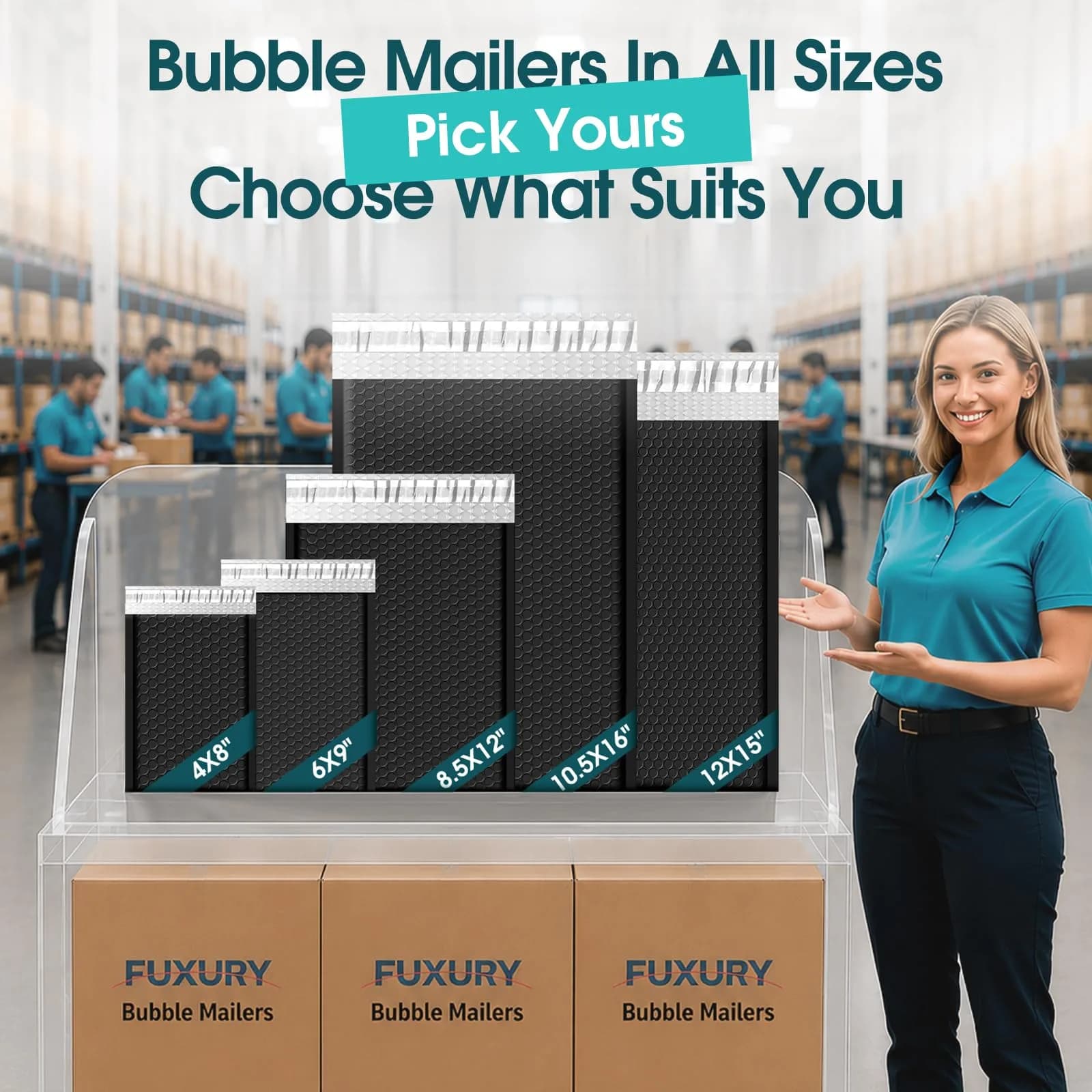 Fuxury Black Bubble Mailers 6x10 Inch (9600 PCS) | Padded Envelopes for Small Business Mailing - view 7