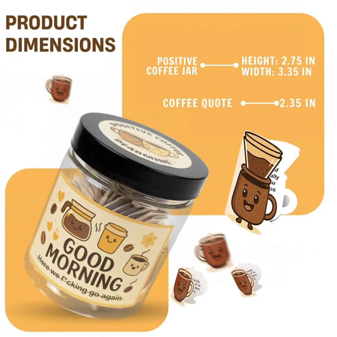 DEARMINE Positive Coffee Jar with 60 Affirmation Cards, 8.5 Ounces | Daily Positivity Boost - view 7