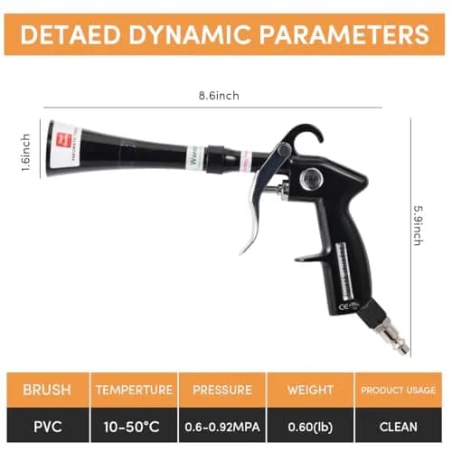 ANABIUP Tornado Air Blow Gun for Car Detailing | High-Pressure Dry Cleaning Tool with Brass Nozzle (0.28kg) thumbnail 3