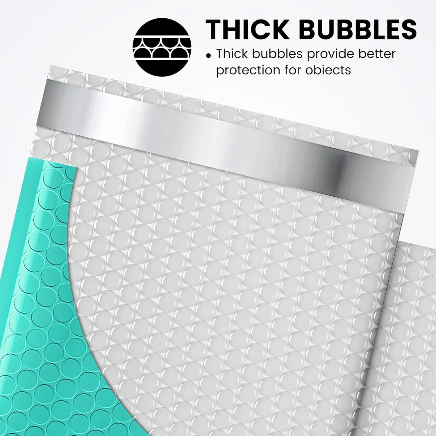 Fuxury Teal Bubble Mailers 6x10" (9600 Pack) | Bulk Value Pack for Small Business Mailing - view 3