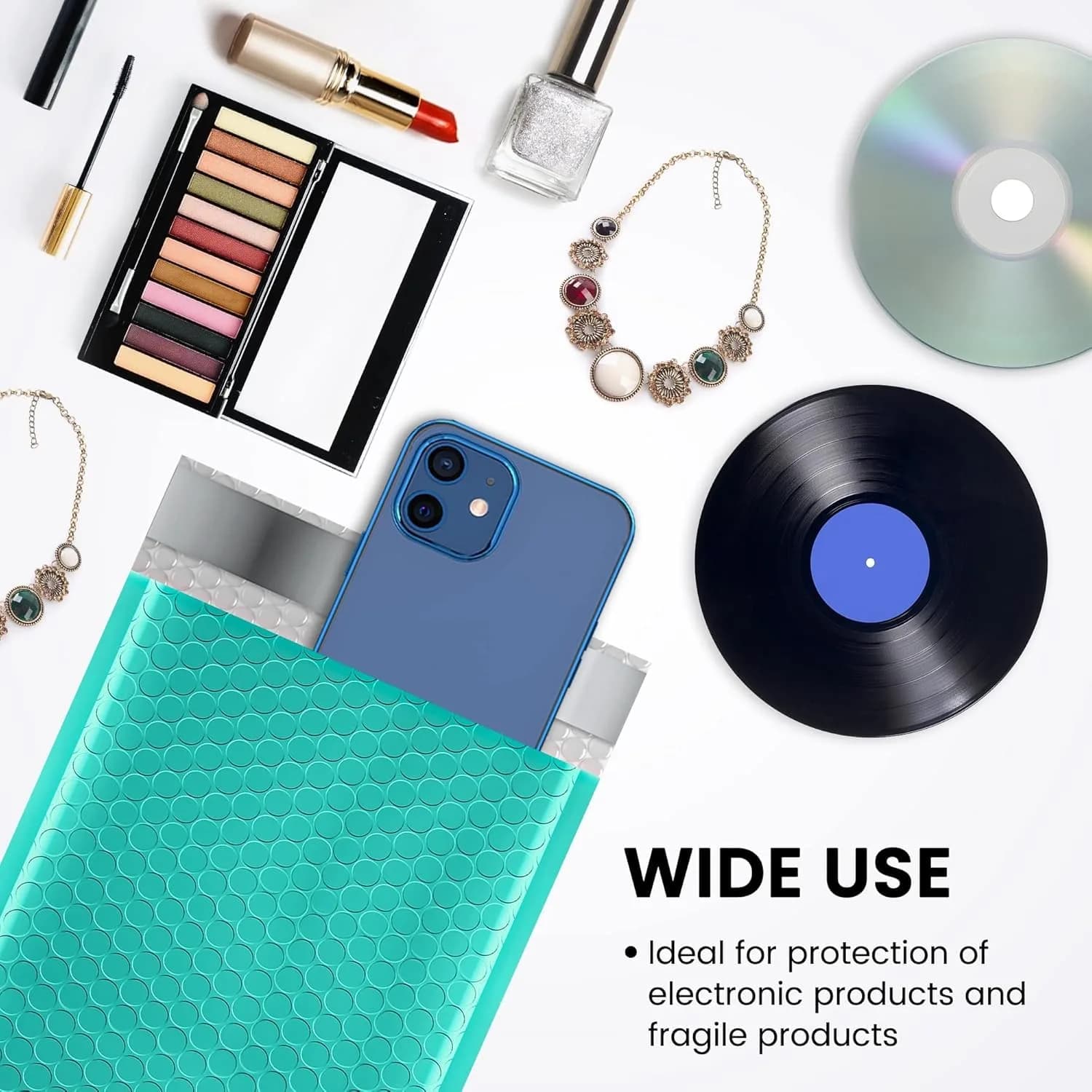 Fuxury Teal Bubble Mailers 6x10" (9600 Pack) | Bulk Value Pack for Small Business Mailing - view 6