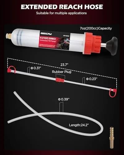 SEDY 200CC Automotive Fluid Extractor Syringe Pump with Long Hose & Extension Tubes | Precise Oil & Fluid Transfer in India thumbnail 3