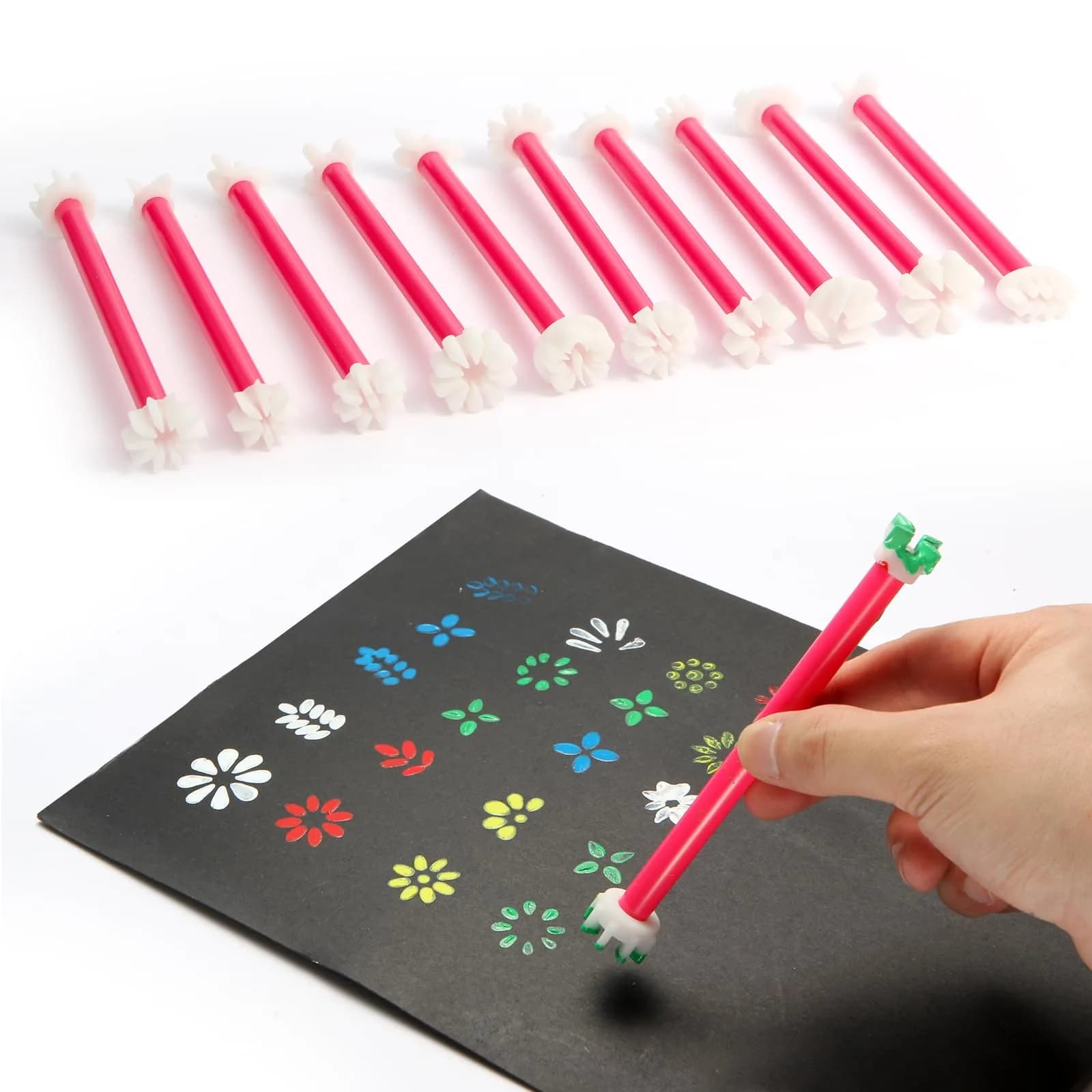 DAFENCHI Flower Floral Dotting Tools for Dot Painting, 10 Pens | 20 Shapes